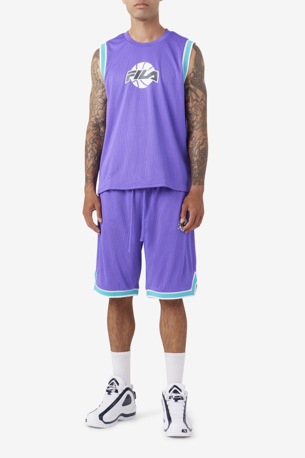 Purple-Ceramic-White-Shadow Ovi Basketball Short Fila