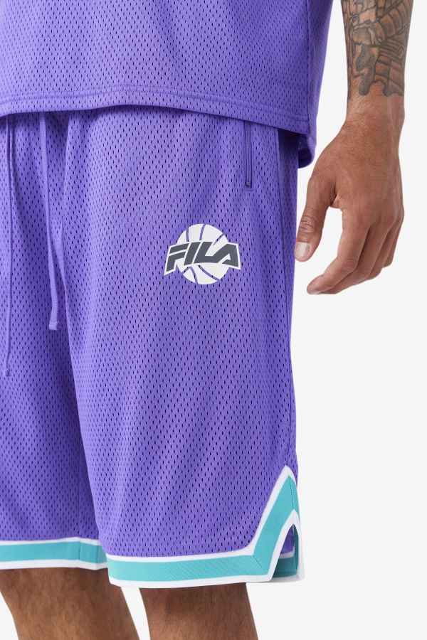Purple-Ceramic-White-Shadow Ovi Basketball Short Fila