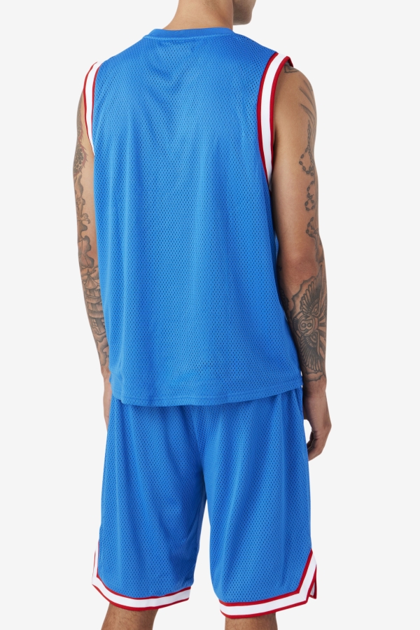 Fila Blue-White-Red-Gold Ovi Basketball Jersey