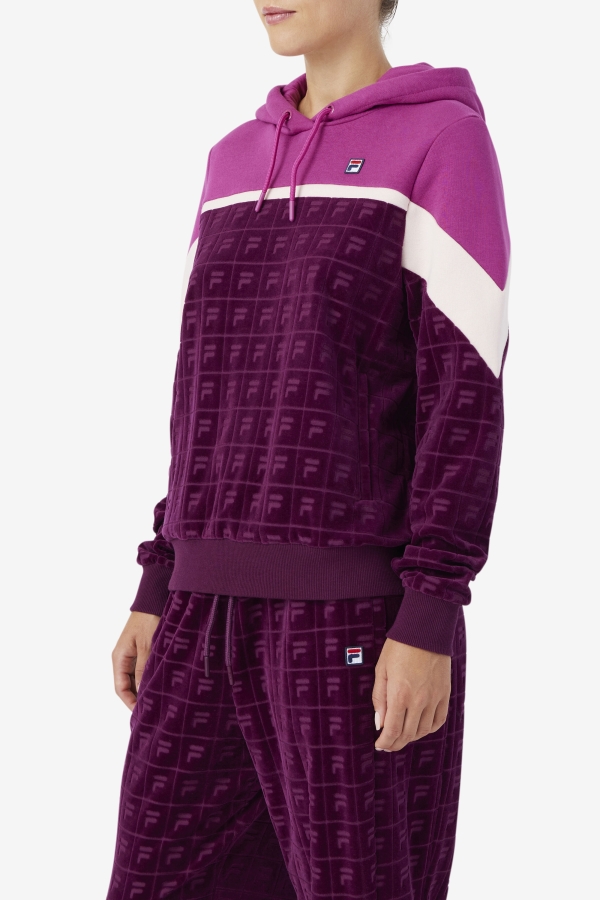 Lorri Velour Hoodie Grape Wine-Rouge-Potpourri Fila