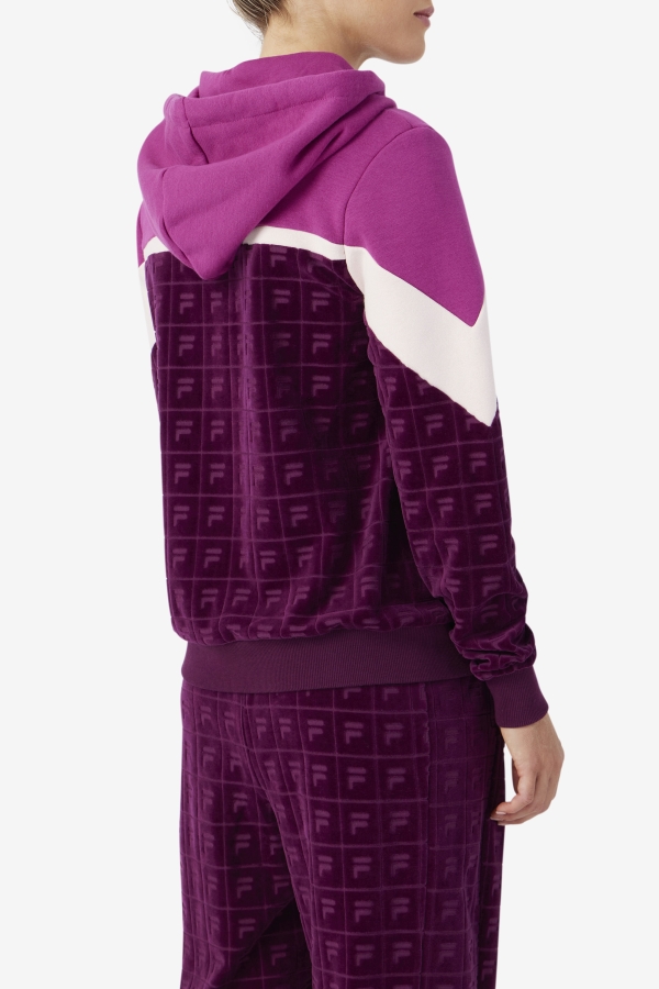Lorri Velour Hoodie Grape Wine-Rouge-Potpourri Fila