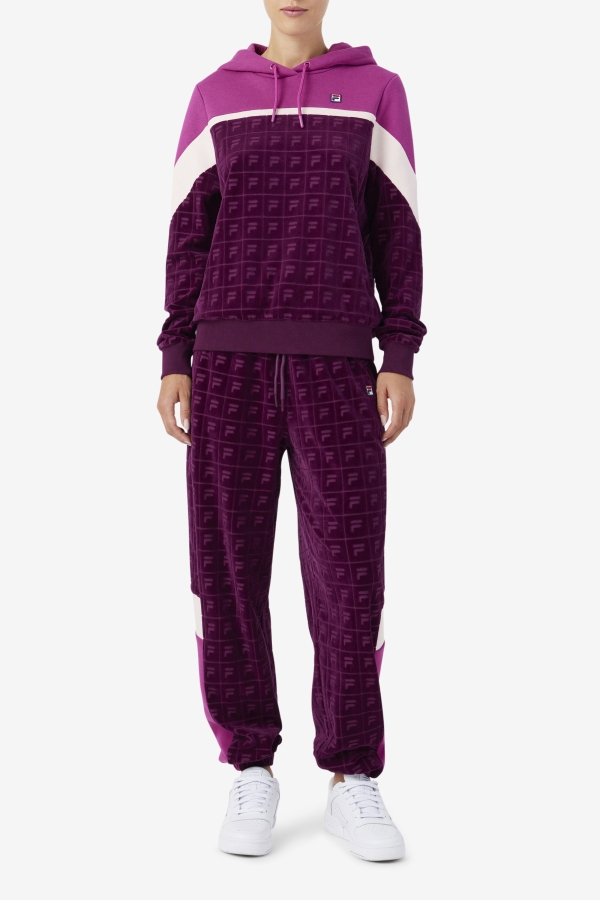 Lorri Velour Hoodie Grape Wine-Rouge-Potpourri Fila